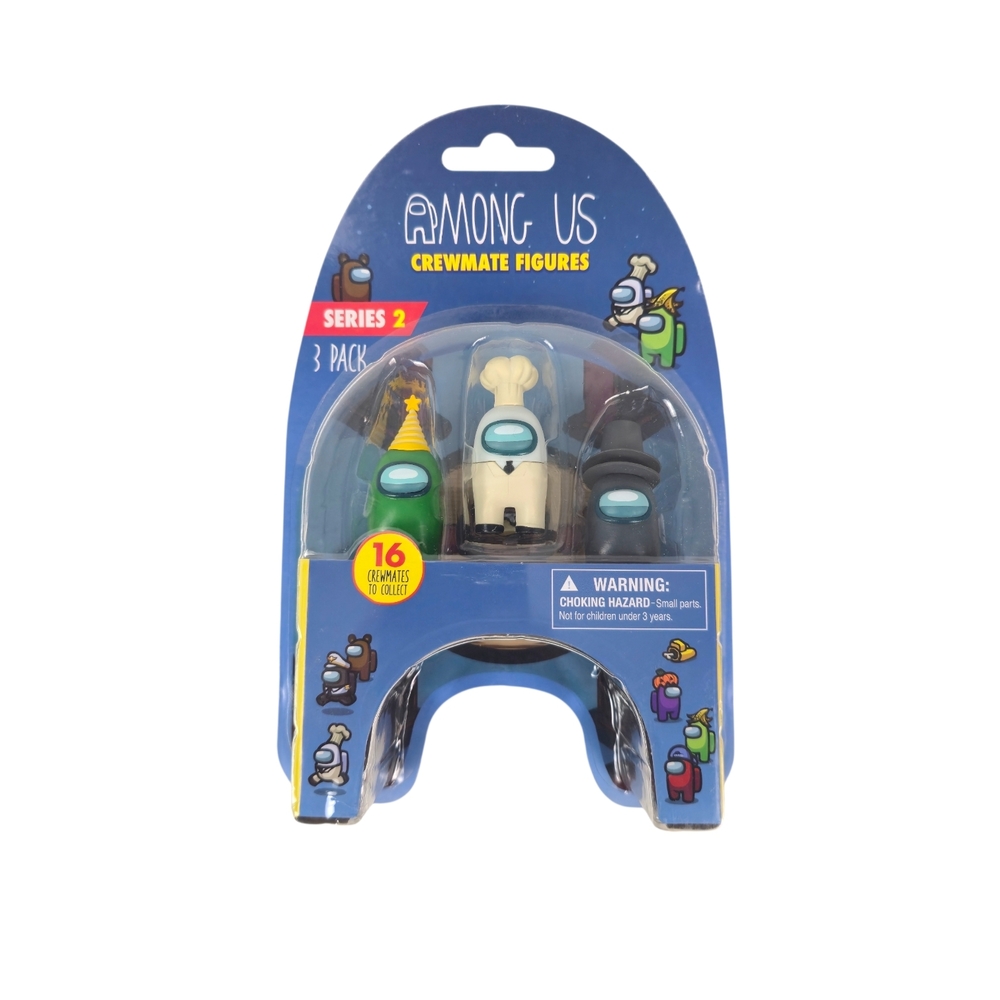 PMI, Among Us Crewmate Figures, 3-Pack Series 2 – Collectible Figures, Toy